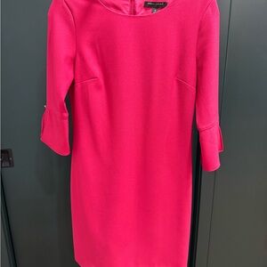 Banana Republic Vibrant Pink Long Sleeve Dress